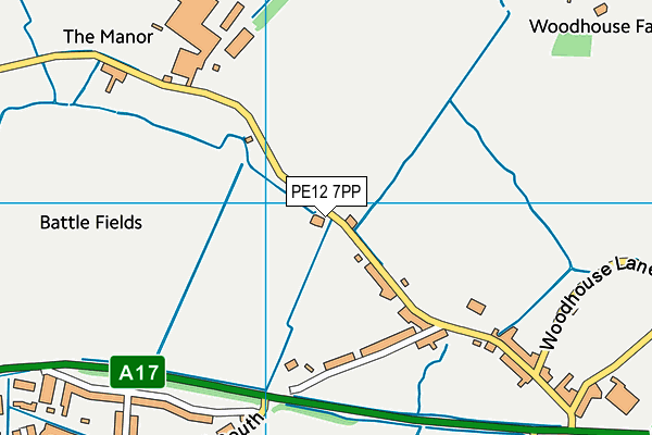 PE12 7PP map - OS VectorMap District (Ordnance Survey)