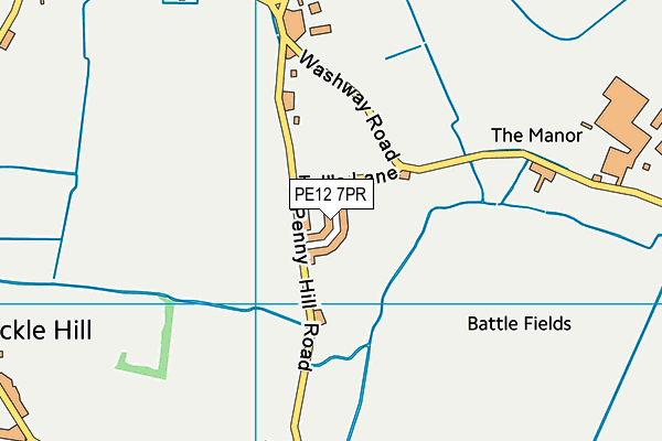 Holbeach United Community Sports Academy map (PE12 7PR) - OS VectorMap District (Ordnance Survey)