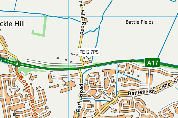 PE12 7PS map - OS VectorMap District (Ordnance Survey)