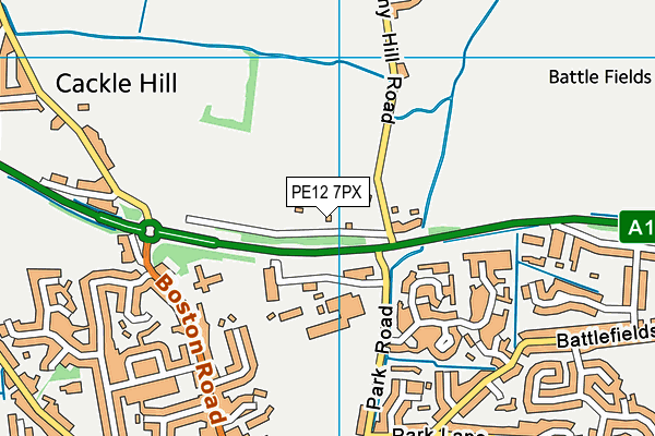 PE12 7PX map - OS VectorMap District (Ordnance Survey)