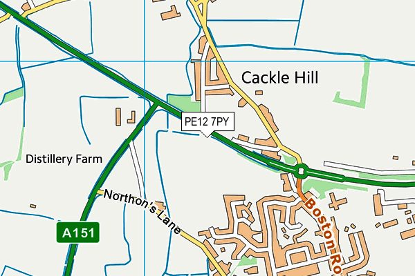 PE12 7PY map - OS VectorMap District (Ordnance Survey)