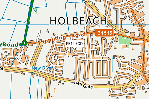 PE12 7QD map - OS VectorMap District (Ordnance Survey)