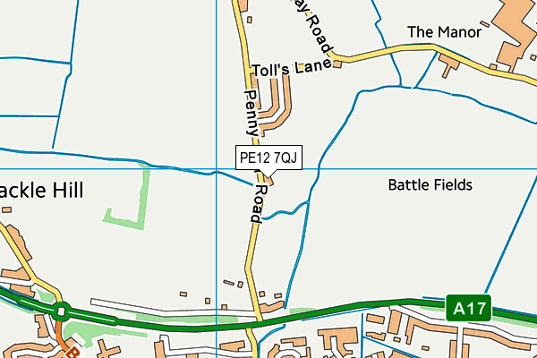 PE12 7QJ map - OS VectorMap District (Ordnance Survey)