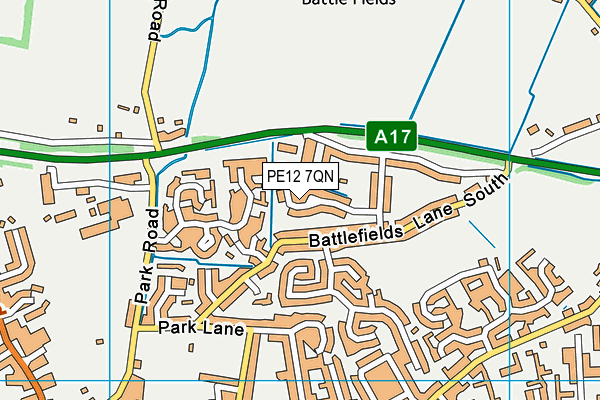 PE12 7QN map - OS VectorMap District (Ordnance Survey)