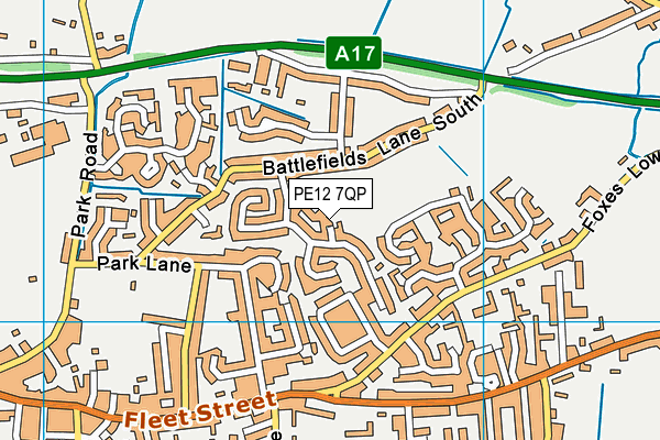 PE12 7QP map - OS VectorMap District (Ordnance Survey)