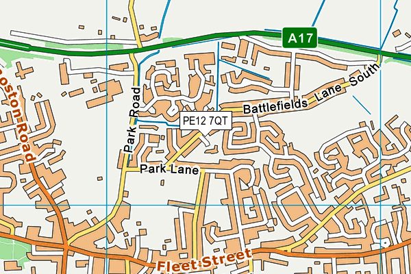 PE12 7QT map - OS VectorMap District (Ordnance Survey)