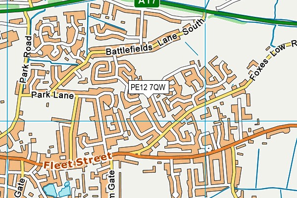 PE12 7QW map - OS VectorMap District (Ordnance Survey)