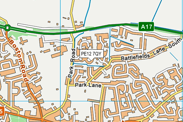 PE12 7QY map - OS VectorMap District (Ordnance Survey)