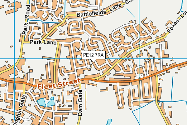 PE12 7RA map - OS VectorMap District (Ordnance Survey)