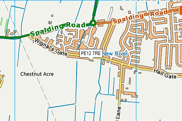 PE12 7RE map - OS VectorMap District (Ordnance Survey)