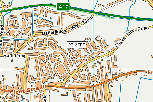 PE12 7RF map - OS VectorMap District (Ordnance Survey)