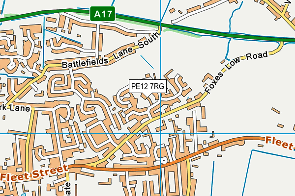 PE12 7RG map - OS VectorMap District (Ordnance Survey)