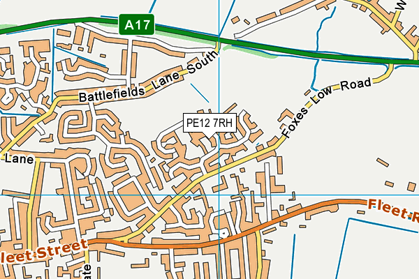 PE12 7RH map - OS VectorMap District (Ordnance Survey)