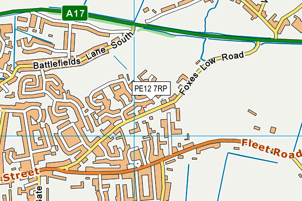 PE12 7RP map - OS VectorMap District (Ordnance Survey)