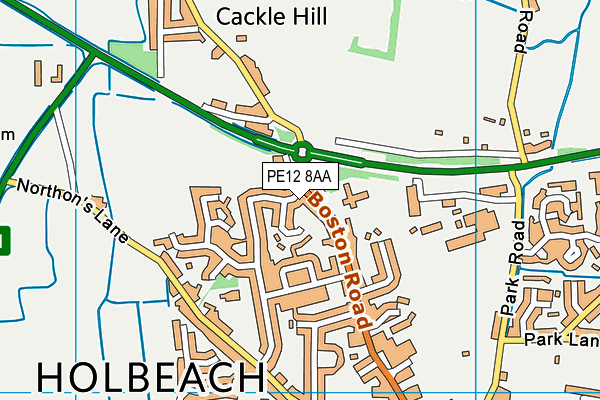 PE12 8AA map - OS VectorMap District (Ordnance Survey)