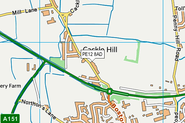 PE12 8AD map - OS VectorMap District (Ordnance Survey)