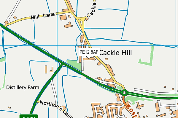 PE12 8AF map - OS VectorMap District (Ordnance Survey)