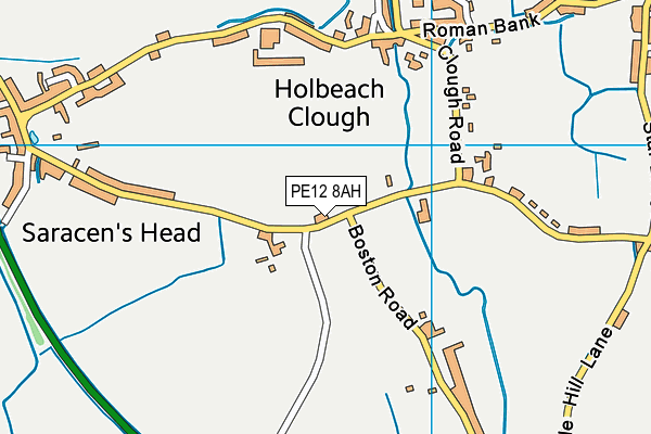 PE12 8AH map - OS VectorMap District (Ordnance Survey)