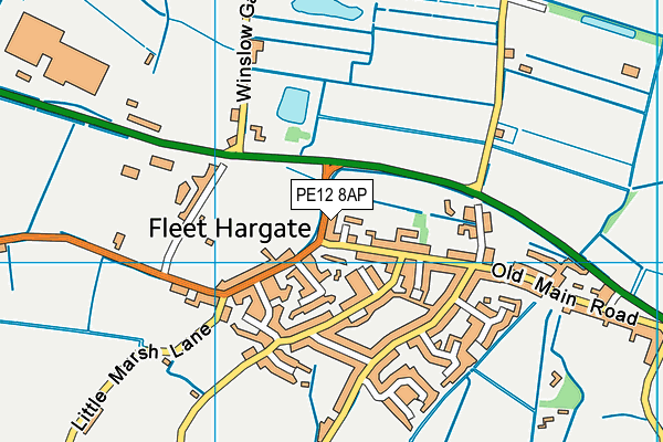 PE12 8AP map - OS VectorMap District (Ordnance Survey)