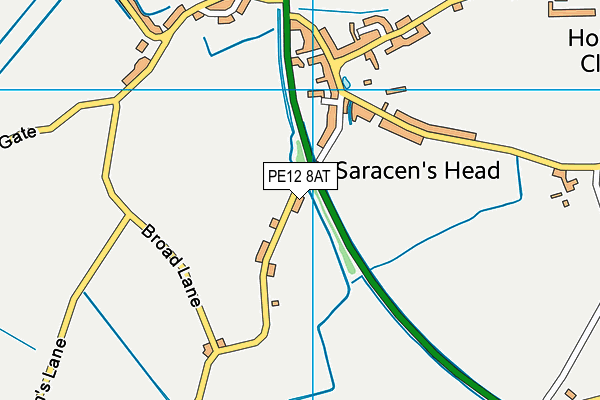 PE12 8AT map - OS VectorMap District (Ordnance Survey)