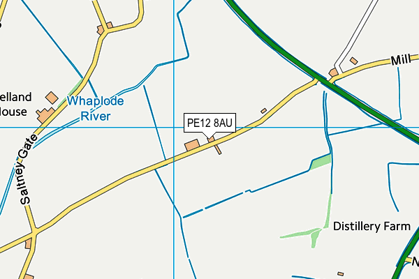 PE12 8AU map - OS VectorMap District (Ordnance Survey)