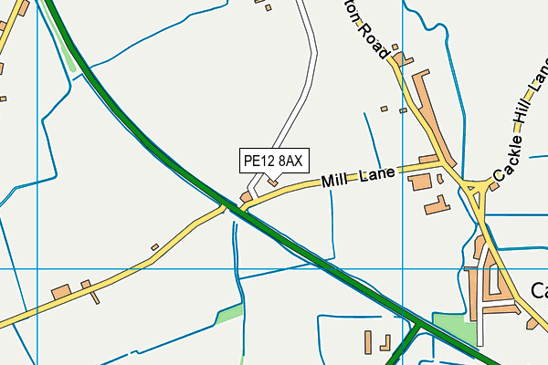 PE12 8AX map - OS VectorMap District (Ordnance Survey)