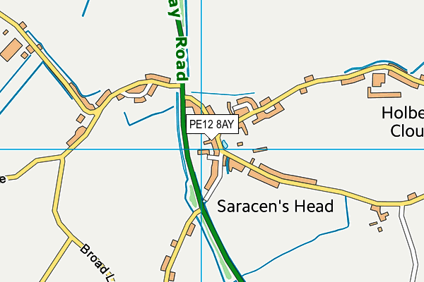 PE12 8AY map - OS VectorMap District (Ordnance Survey)