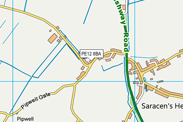 PE12 8BA map - OS VectorMap District (Ordnance Survey)