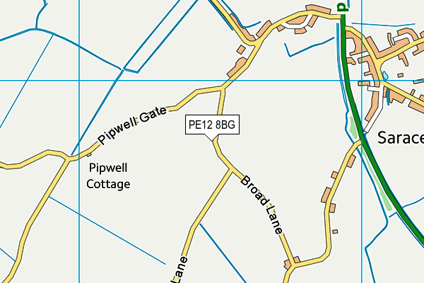 PE12 8BG map - OS VectorMap District (Ordnance Survey)