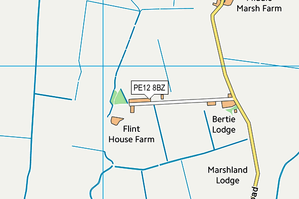 PE12 8BZ map - OS VectorMap District (Ordnance Survey)