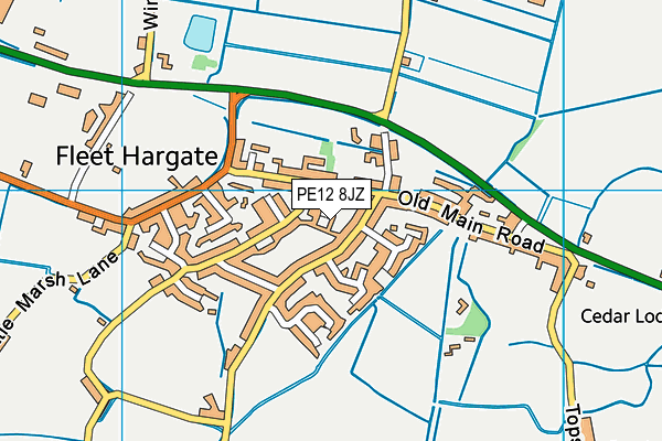 PE12 8JZ map - OS VectorMap District (Ordnance Survey)