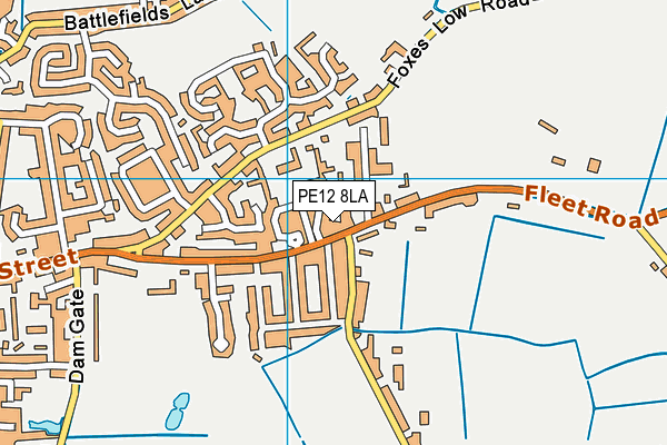 PE12 8LA map - OS VectorMap District (Ordnance Survey)