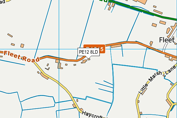 PE12 8LD map - OS VectorMap District (Ordnance Survey)