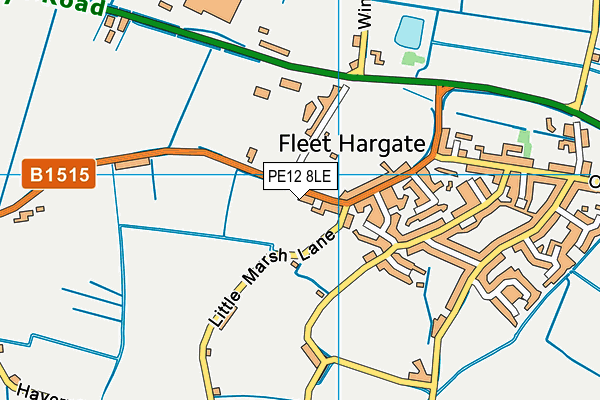 PE12 8LE map - OS VectorMap District (Ordnance Survey)