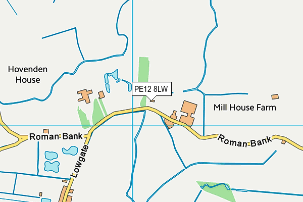 PE12 8LW map - OS VectorMap District (Ordnance Survey)