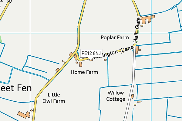 PE12 8NJ map - OS VectorMap District (Ordnance Survey)