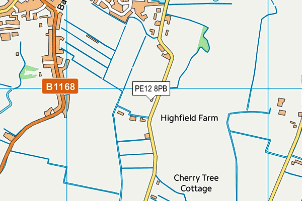 PE12 8PB map - OS VectorMap District (Ordnance Survey)