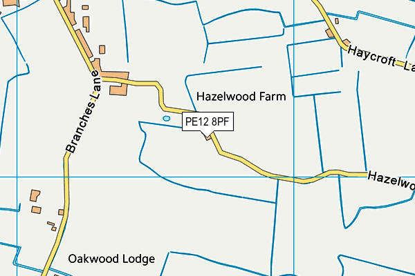 PE12 8PF map - OS VectorMap District (Ordnance Survey)