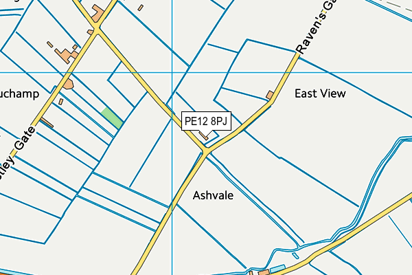 PE12 8PJ map - OS VectorMap District (Ordnance Survey)