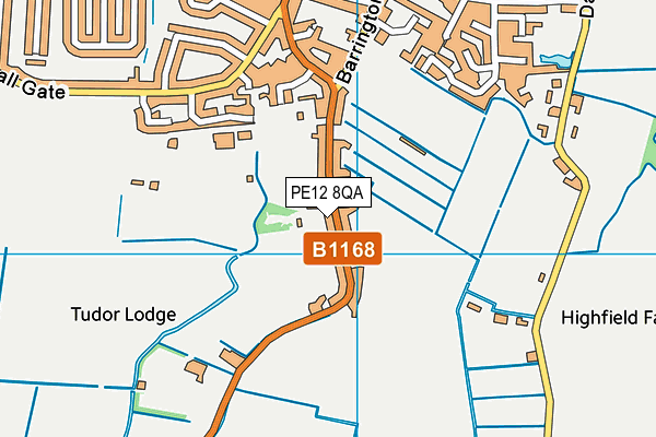 PE12 8QA map - OS VectorMap District (Ordnance Survey)