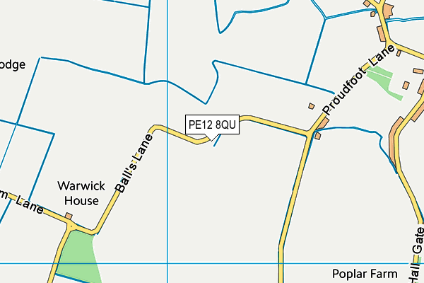 PE12 8QU map - OS VectorMap District (Ordnance Survey)