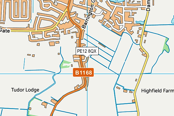 PE12 8QX map - OS VectorMap District (Ordnance Survey)