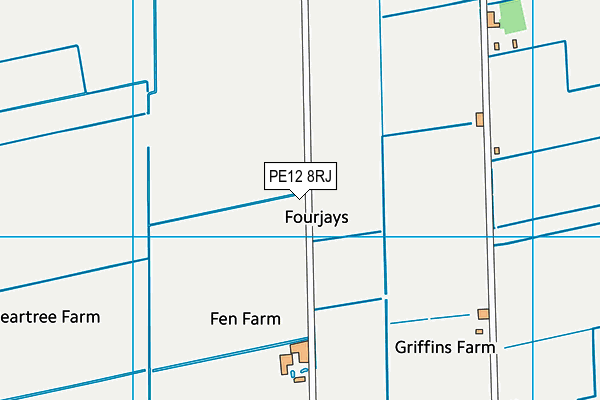 PE12 8RJ map - OS VectorMap District (Ordnance Survey)
