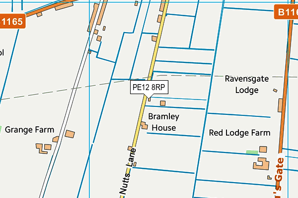 PE12 8RP map - OS VectorMap District (Ordnance Survey)