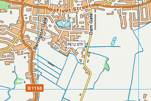 PE12 8TF map - OS VectorMap District (Ordnance Survey)