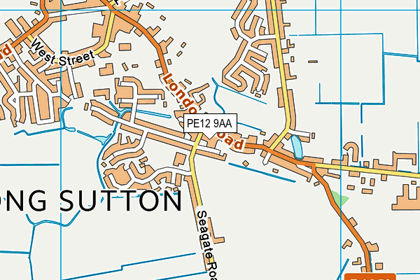 PE12 9AA map - OS VectorMap District (Ordnance Survey)
