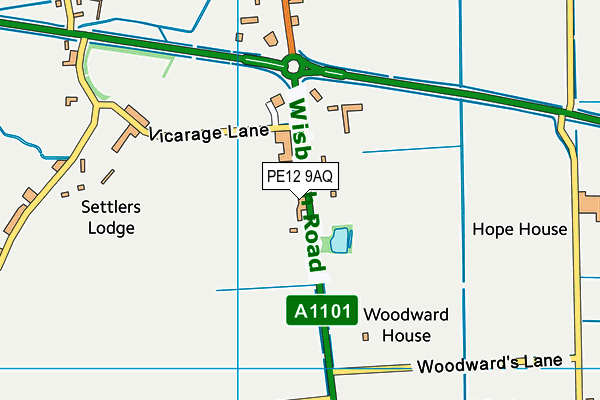 PE12 9AQ map - OS VectorMap District (Ordnance Survey)