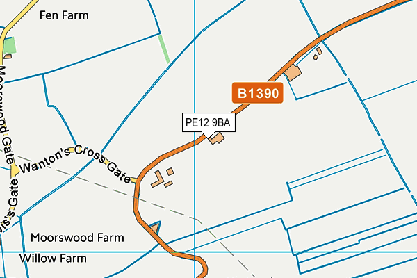 PE12 9BA map - OS VectorMap District (Ordnance Survey)