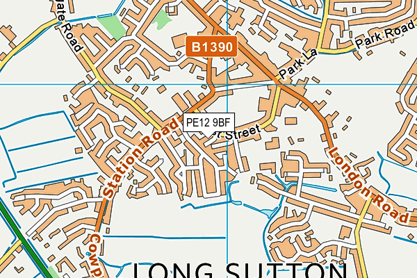 PE12 9BF map - OS VectorMap District (Ordnance Survey)