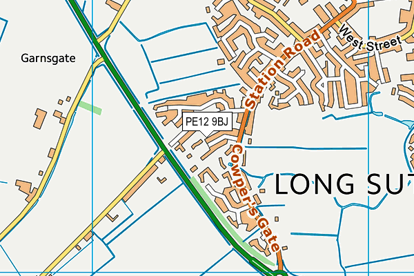 PE12 9BJ map - OS VectorMap District (Ordnance Survey)